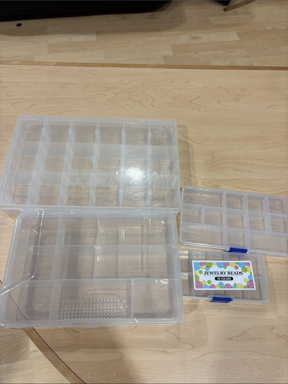 Clear Plastic Compartment Storage Organizer - Jewelry & Craft Box 4 sizes